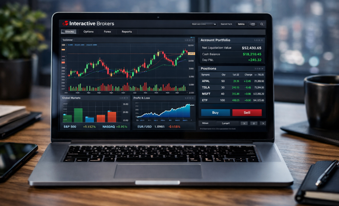Interactive Brokers інвестування через міжнародного брокера з ноутбука
