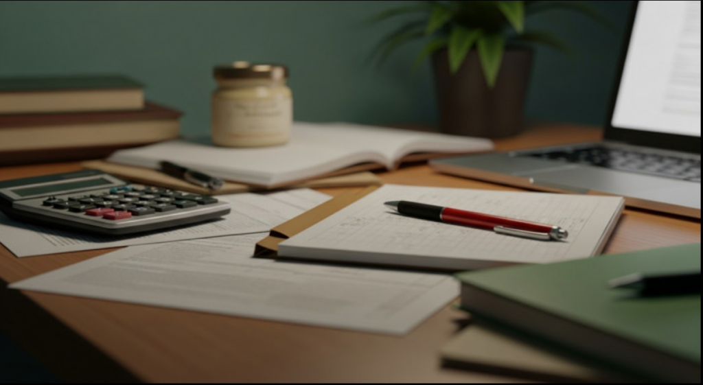 Фінансові документи та звіти на робочому столі — аналіз прибутку бізнесу
