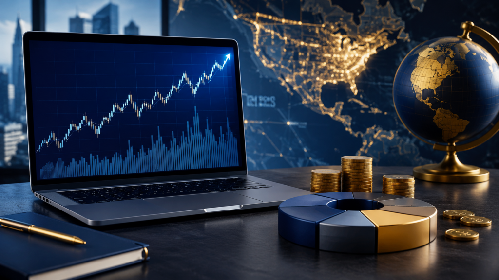 ETF на S&P 500, графік зростання американського фондового ринку та диверсифікований інвестиційний портфель