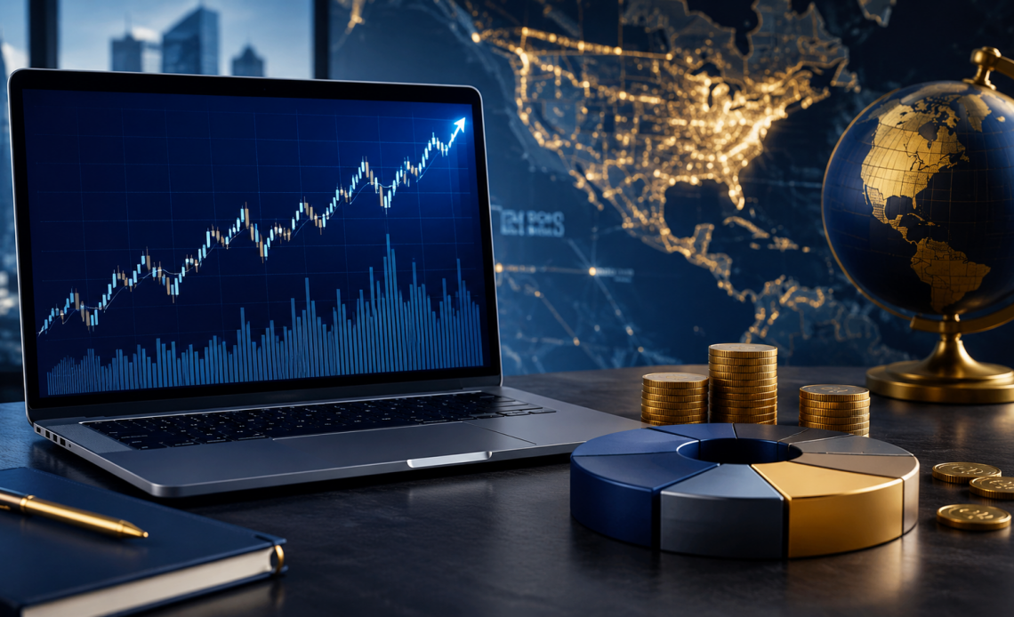 ETF на S&P 500, графік зростання американського фондового ринку та диверсифікований інвестиційний портфель