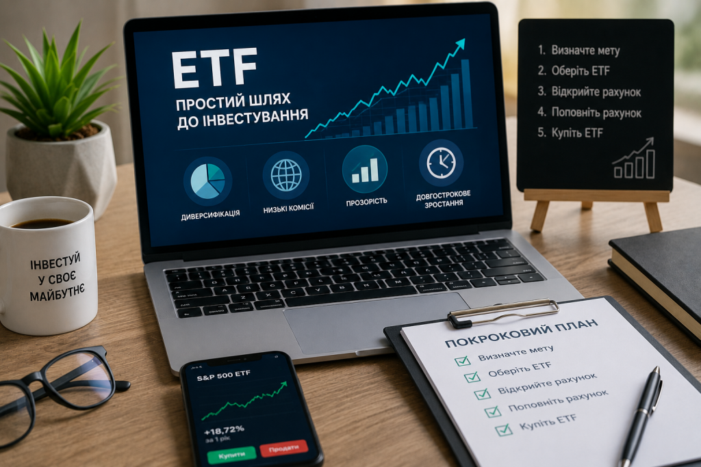 Покрокова купівля ETF через брокерський рахунок для початківців